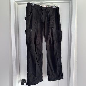 Koi Woman’s Scrub Pants Cotton Blend Cinch Ankle Cargo Pockets